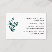 Psychotherapeut Groen Plant Euro Visitekaartje