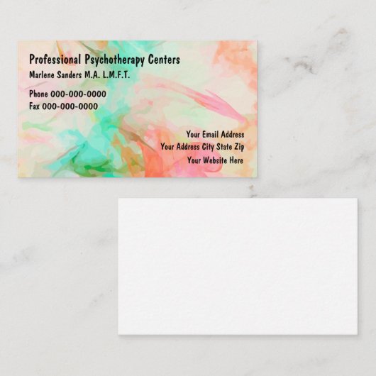 Psychotherapeut Modern Ontworpen Visitekaartje (Voorkant / Achterkant)