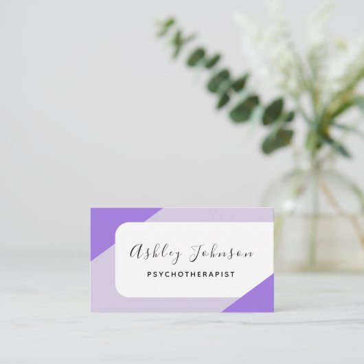 Psychotherapeut Modern Paarse Roze Elegant Eenvoud Visitekaartje (Staand voorkant)