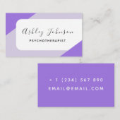 Psychotherapeut Modern Paarse Roze Elegant Eenvoud Visitekaartje (Voorkant / Achterkant)