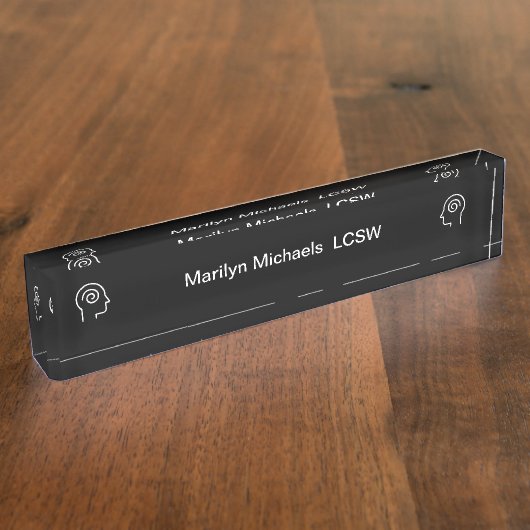 Psychotherapeut Professionele Kantoor Naambordje (Zijkant)