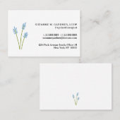 Psychotherapeut Simple Blue Flower Euro Visitekaartje (Voorkant / Achterkant)