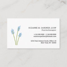 Psychotherapeut Simple Blue Flower Visitekaartje