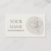 Psychotherapeut Therapie Counselor Drawn Heart Boh Visitekaartje (Voorkant)