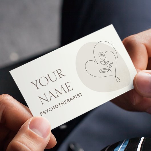 Psychotherapeut Therapie Counselor Drawn Heart Boh Visitekaartje