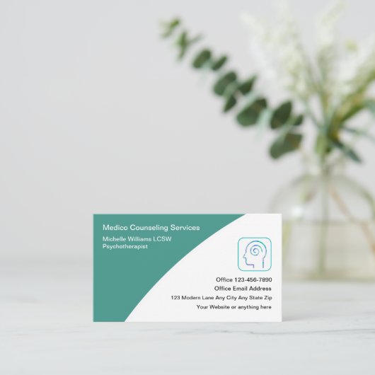Psychotherapeut voor de geestelijke gezondheid visitekaartje (Staand voorkant)
