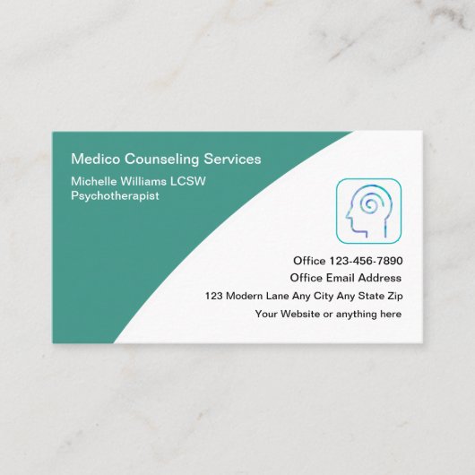 Psychotherapeut voor de geestelijke gezondheid visitekaartje (Voorkant)