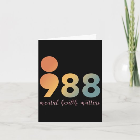 Psychotherapie 988 Semicolon Counselor Posi Kaart (Voorkant)