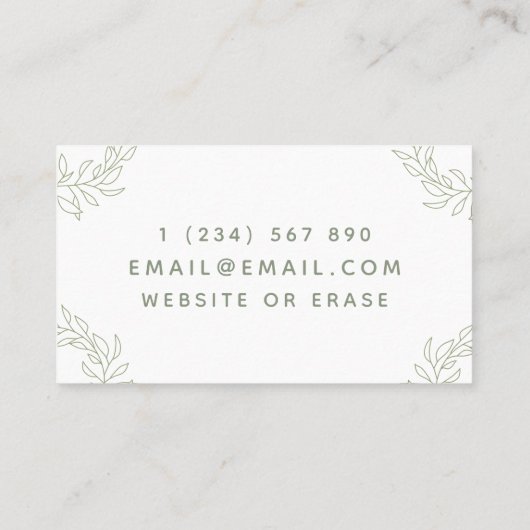 Psychotherapie Advies  Calligrafie Wit Visitekaartje (Achterkant)