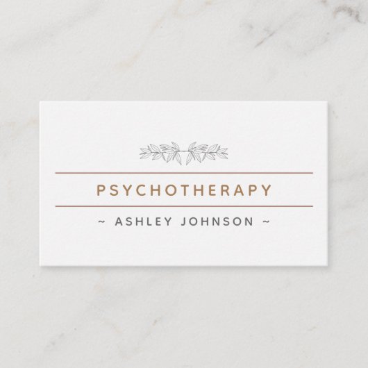 Psychotherapie Drawn Greenery Natuur Botanical Boh Visitekaartje (Voorkant)