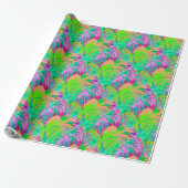 Psychotic Psychedelic Alien Jungle Cadeaupapier (Uitgerold)