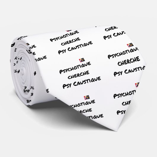 PSYCHOTISCH CAUSTITIEEL PSY ZOEKEN - woordsets Stropdas (Opgerold)