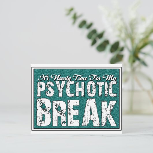 Psychotische en psychische Humor Briefkaart (Staand voorkant)