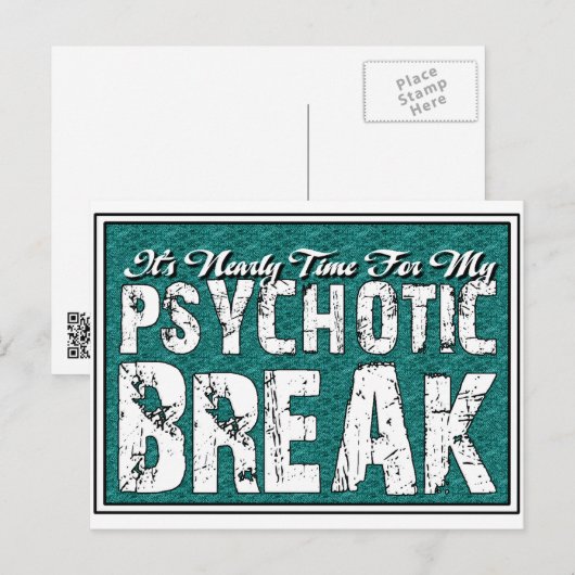 Psychotische en psychische Humor Briefkaart (Voorkant / Achterkant)