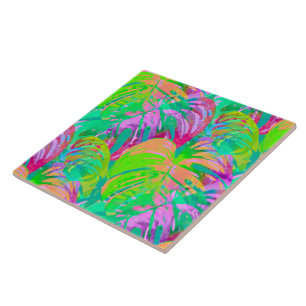 Psychotische Psychedelische Alien Jungle Tegeltje
