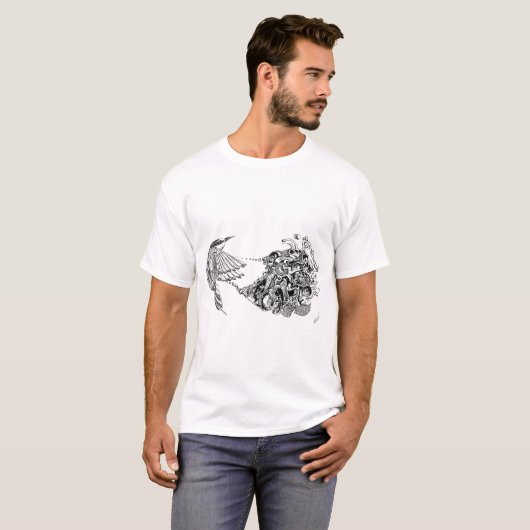 Psychovogel T-shirt (Voorkant volledig)