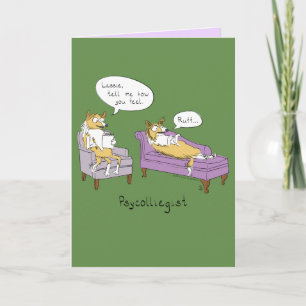 Psycolliegist - Funny Dog Psychologist Card Kaart