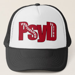 PsyD BIG RED DOCTOR OF PSYCHOLOGY BOLD Trucker Pet