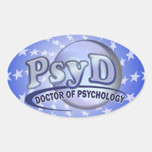 PsyD Doctor in de psychologische LOGO Ovale Sticker