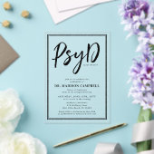 PsyD Doctor of Psychology Afstudeerfeest Acryl Uitnodigingen (Insitu (Huwelijk))