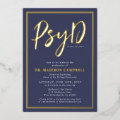 PsyD Doctor of Psychology Afstudeerfeest Folie Uitnodiging (Voorkant)