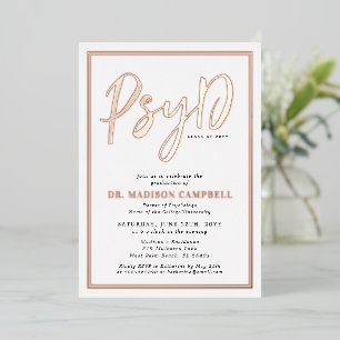 PsyD Doctor of Psychology Afstudeerfeest Folie Uitnodiging