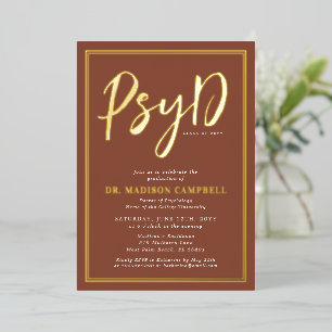 PsyD Doctor of Psychology Afstudeerfeest Folie Uitnodiging