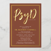 PsyD Doctor of Psychology Afstudeerfeest Folie Uitnodiging (Voorkant)
