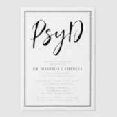 PsyD Doctor of Psychology Afstudeerfeest Vellum Uitnodigingen (Voorkant)