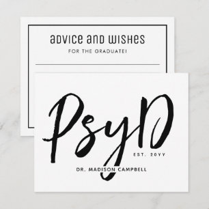 PsyD Graduation Party Advies en wensen Notitiekaartje