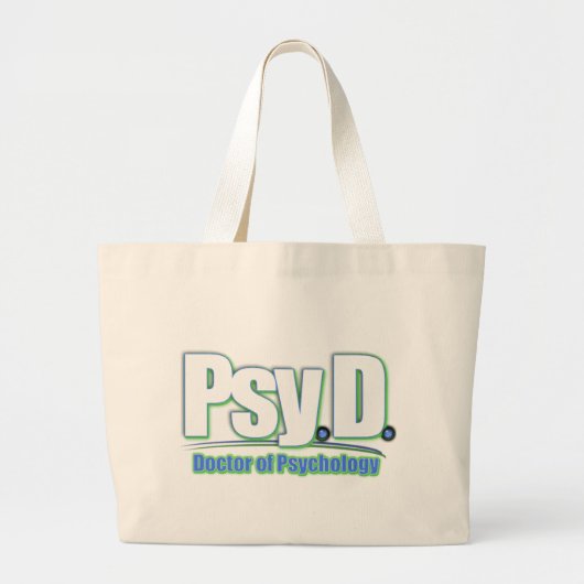 PsyD LOGO2-ARTS VAN PSYCHOLOGIE Grote Tote Bag (Voorkant)