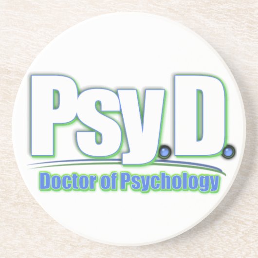 PsyD LOGO2-ARTS VAN PSYCHOLOGIE Zandsteen Onderzetter (Voorkant)