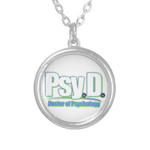 PsyD LOGO2-ARTS VAN PSYCHOLOGIE Zilver Vergulden Ketting