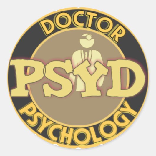 PsyD LOGO - ARTS VAN PSYCHOLOGIE Ronde Sticker (Voorkant)