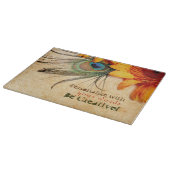 Psydefx: Gerbera Flower + Peacock Feather Snijplank (Hoek)