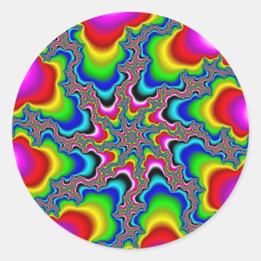 Psykedelica - Fractal Ronde Sticker (Voorkant)