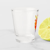 Psyko-Daizie Vlammende Schedel Tattoo Flash Shotgl Shot Glas (Links)