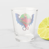 Psyko-Daizie Vleugelhart Tattoo Flash Shotglas Shot Glas (Achterkant)