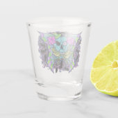Psyko-Daizie Vleugelige Schedel Shotglas Shot Glas (Achterkant)