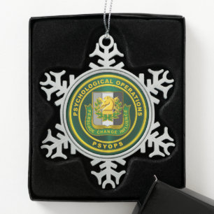 PSYOPS Psychologische Operaties Regimental Crest Tin Sneeuwvlok Ornament