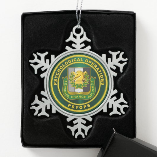 PSYOPS Psychologische Operaties Regimental Crest Tin Sneeuwvlok Ornament (Kistje)