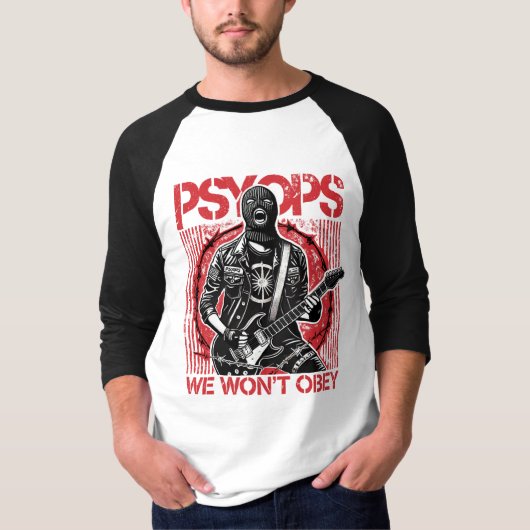 PSYOPS raglan t-shirt - rood (Voorkant)