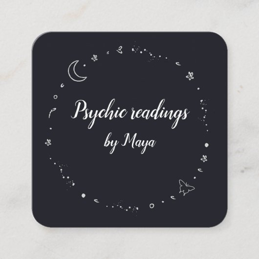 Psyrische hemel van de Kristalcirkel-maanster Vierkante Visitekaartje (Voorkant)