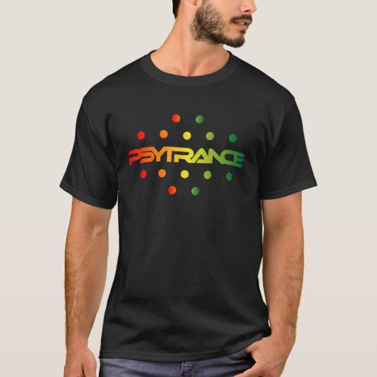 Psytrance met Trippy Colorful Pattern T-shirt (Voorkant)