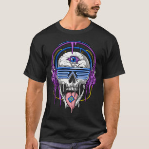 Psytrance Psychedelische Schedel T-shirt