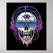 Psytrance Rave Skull Poster (Voorkant)