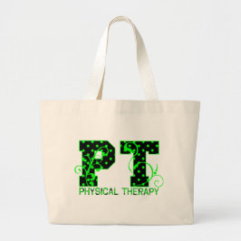 pt 2 zwarte en groene poka-punten grote tote bag