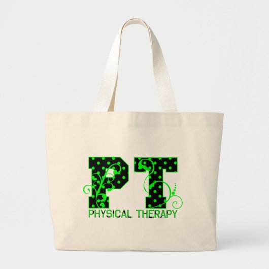 pt 2 zwarte en groene poka-punten grote tote bag (Voorkant)