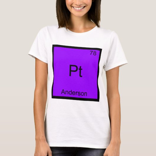 Pt - Anderson Grappig Chemie Element Symbool T-shi T-shirt (Voorkant)