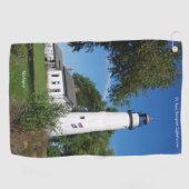 Pt Aux Barques Lighthouse groot golfhanddoek (Horizontaal)